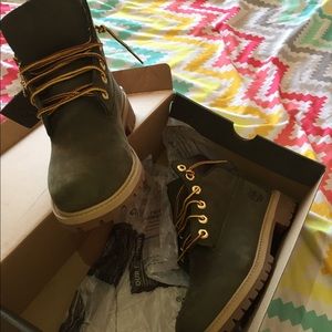 Olive green timberlands